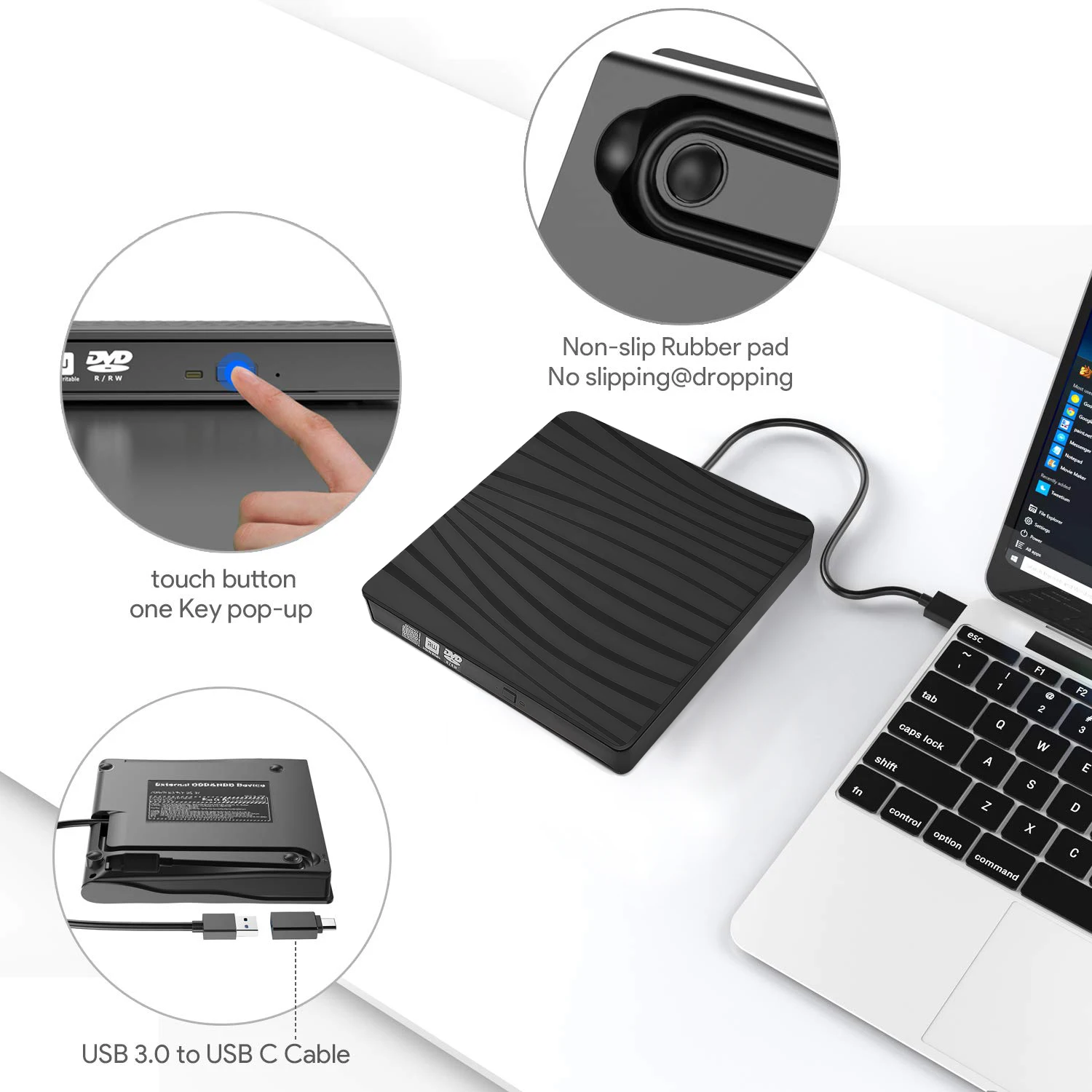 Type C + USB 3 0 внешний DVD Rom чехол для 12 7 мм SATA Корпус CD RW Blu Ray|Оптические дисководы| |