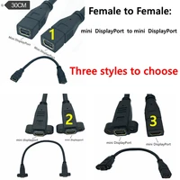 30cm mini displayport female to mini displayport female socket panel mountcable adapter 2k4k60hz with screws
