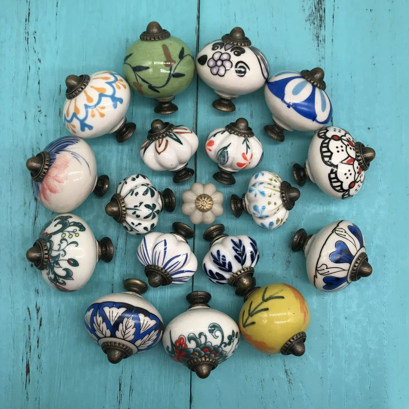 1 шт. керамические ручки ручной работы для комода ручка ящика красочные