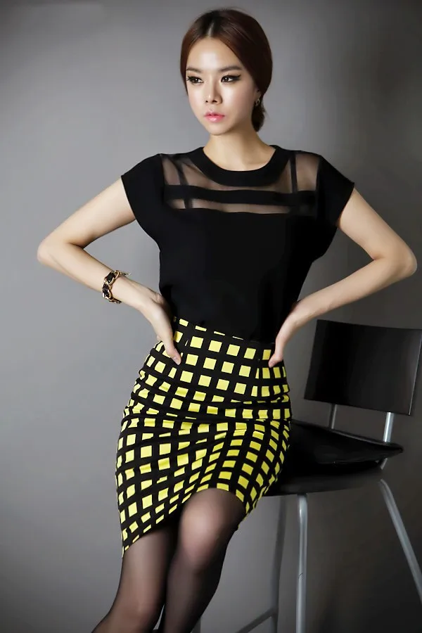 

faldas mujer moda 2020 skirts womens Plaid Skirt New High Waist Fashion Pencil Skirt Plus Size saia