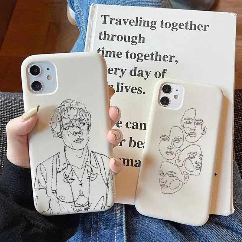 

Kiss More Often Line Drawing Abstract Art Love Phone Case Solid Color Cover for iphone 13 11 Pro Max X XS Max XR 7 8 6 6S Plus