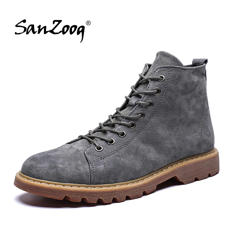 Мужские кожаные ботинки Dr Martins Martens; Зимние ботильоны; Безопасная рабочая обувь; botas hombre Zapatos De Seguridad Safty; обувь размера плюс 48