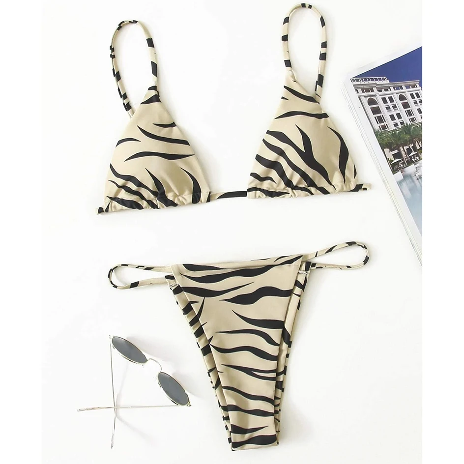 

Sexy Zebra Bikini 2021 Woman Swimsuit Female Swimwear Women`s Mini Thong Bikinis Set Summer Beachwear Swimming for Bathing Suit