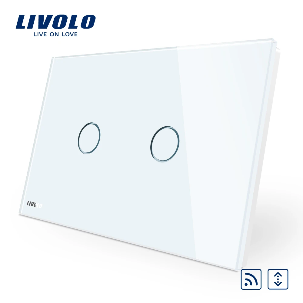

Livolo AU US Standard Glass Panel, 110~250V,Wireless Remote Control Curtain Switches,Curtain Dimmer Remote Switch VL-C902WR-11