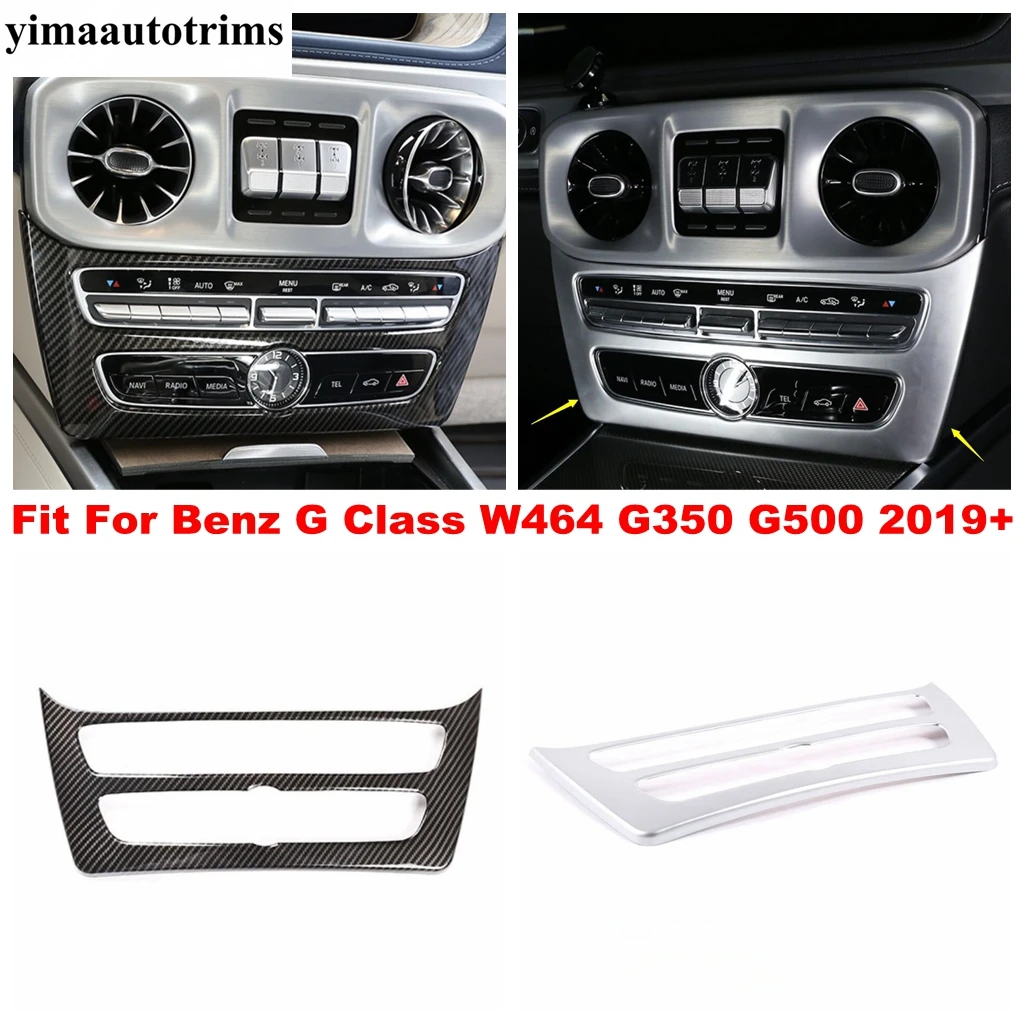ABS Carbon Fiber Look / Matte Console Air AC Conditioning Panel Cover Trim For Mercedes-Benz G Class W464 G350 G500 2019 - 2021