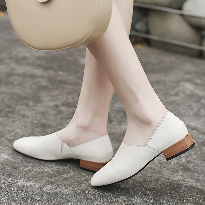 

KemeKiss New Flat Shoes Women Real Leather Mixed Color Women Shoes Fashion Square Toe Spring Shoes Women Footwear Size 33-40