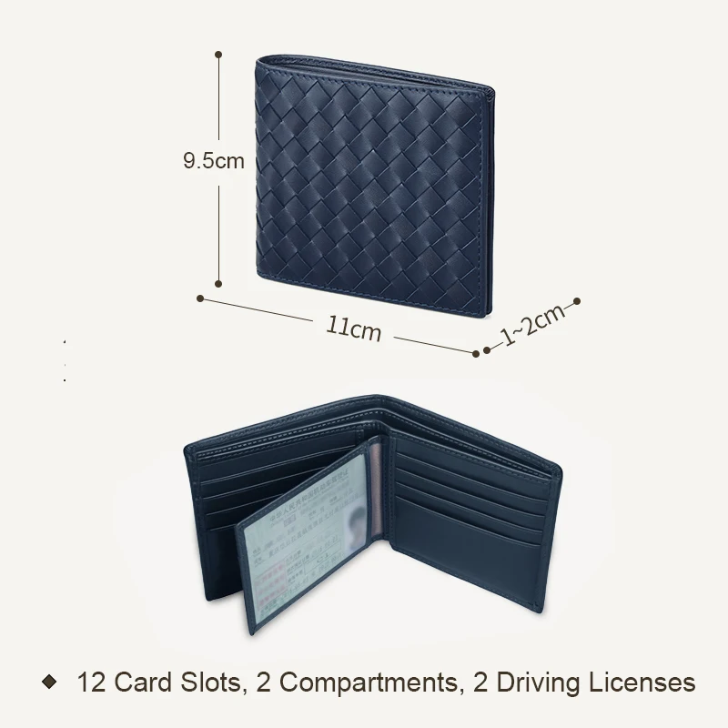 Driving license Мужские кошельки, кожа, топ, детская коровья кожа, короткий зажим для денег, модный тканый роскошный брендовый кошелек, Простой деловой, Новинка - Цвет: Driving license