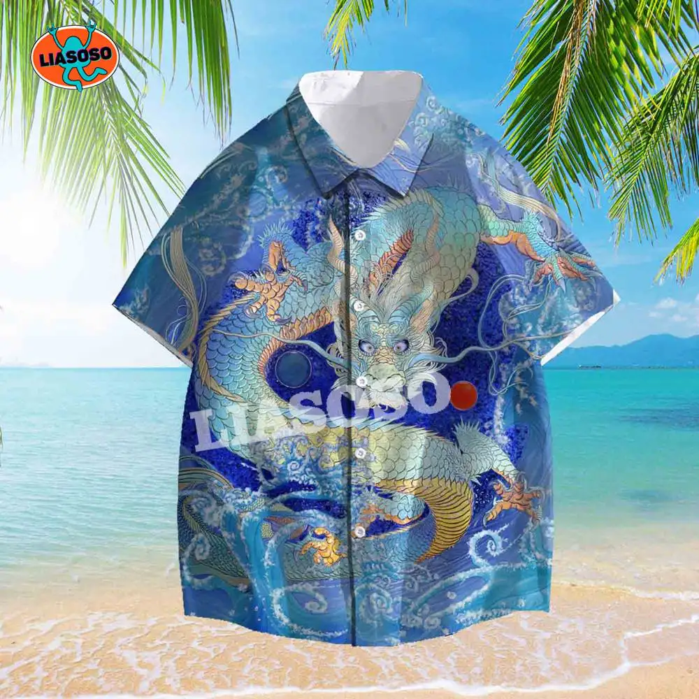 

Anime Dragon Funny 3D Printed Casual Men Short Sleeve Shirt Summer Seaside Fashion Men’s Hawaiian Shirts New Tops Drop Shipping