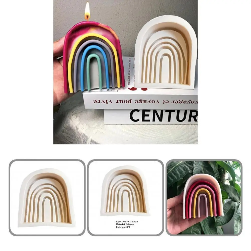 

Candle Mold DIY Cake Mold Silicone Waterproof Great 3D Rainbow Candle Casting Mold