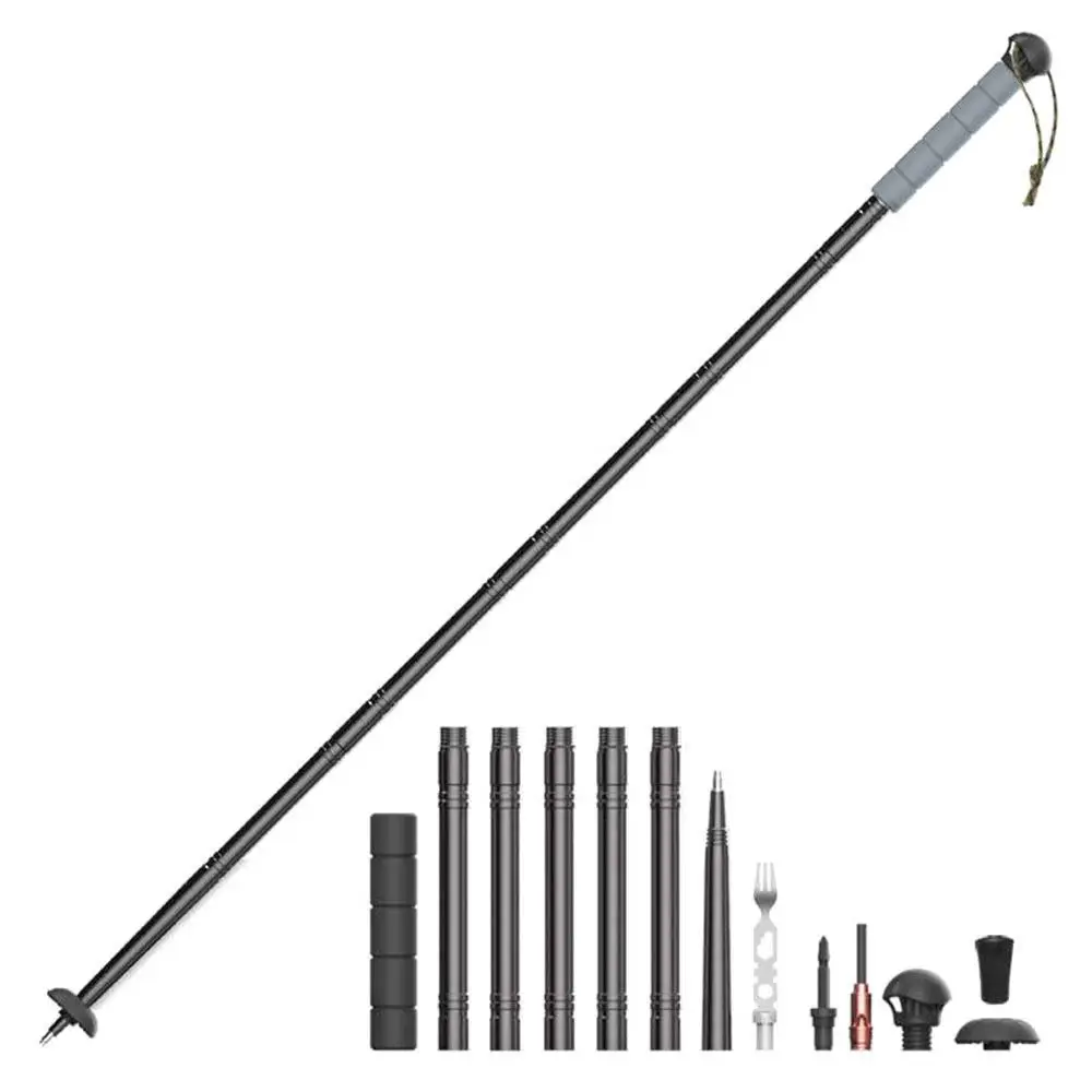 

116cm Black Tactical Stick Walking Stick Trekking Pole 2020 Multifunction Outdoor Sports Portable Survival Tool Travel