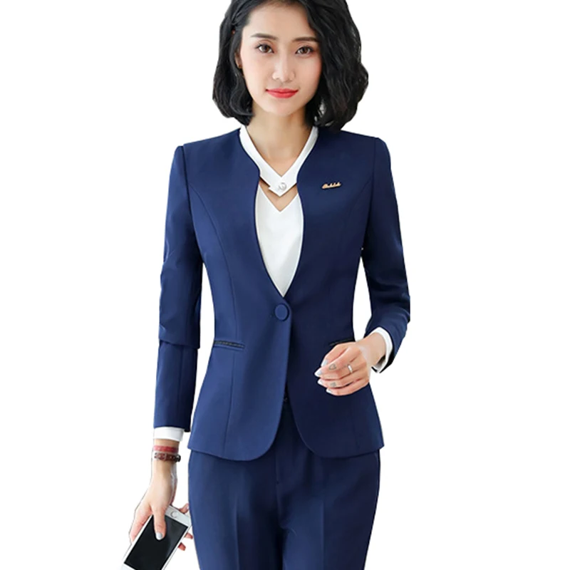 Lenshin/женский комплект 2 шт. костюмы со штанами Облегающая рабочая одежда Офисный