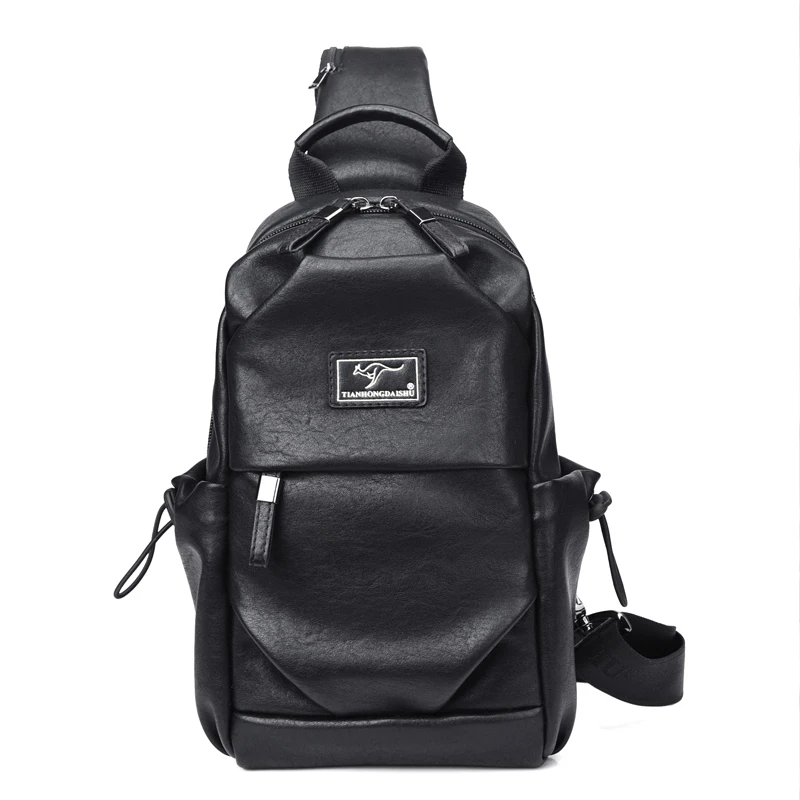 Роскошная брендовая мужская Сумка кенгуру кожаная нагрудная сумка для мужчин