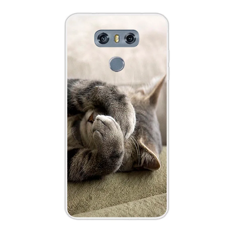 Чехол для LG G6 чехол из прозрачного силикона цветочный с собакой G 6 H870DS H870 5 7 дюйма