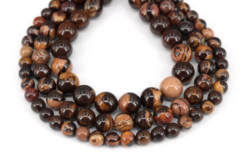 

Natural African Pictures Jasper Round Loose Beads Strand 6/8/10MM For Jewelry DIY Making Necklace Bracelet