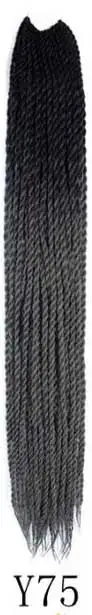 Qphair Ombre Сенегальские вьющиеся волосы крючком косы 24 дюйма 30 корней/упаковка синтетические плетеные волосы для женщин черные кроличьи волосы - Цвет: y75