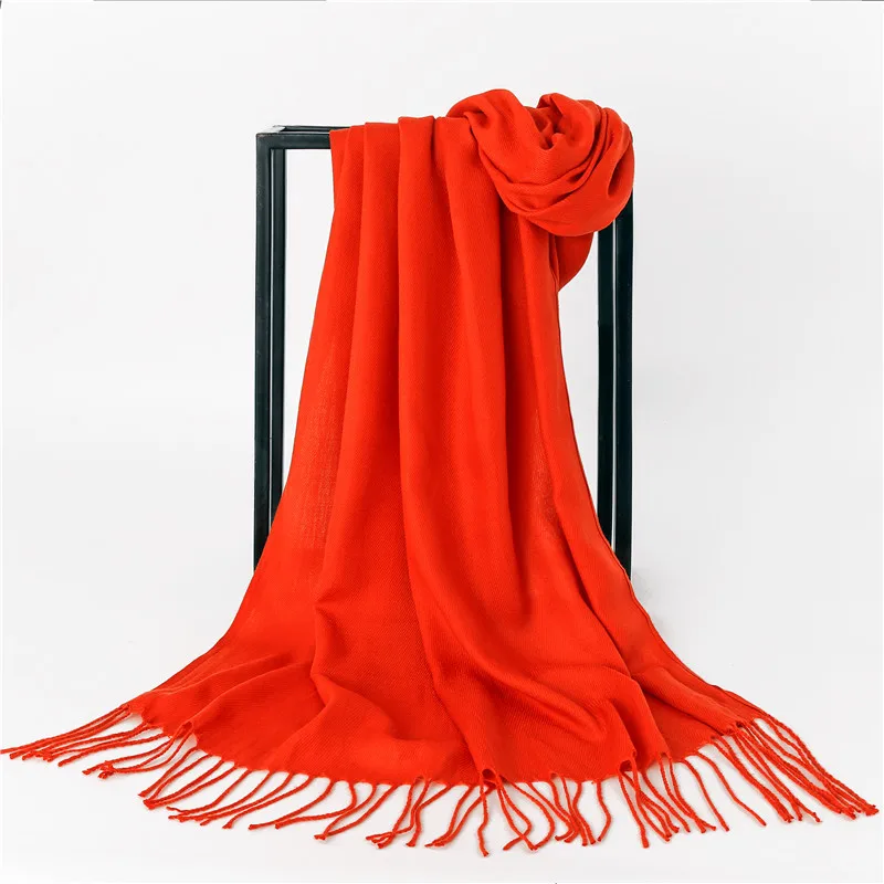 Новое поступление однотонный кашемировый шарф Красный Подарочный плотная и