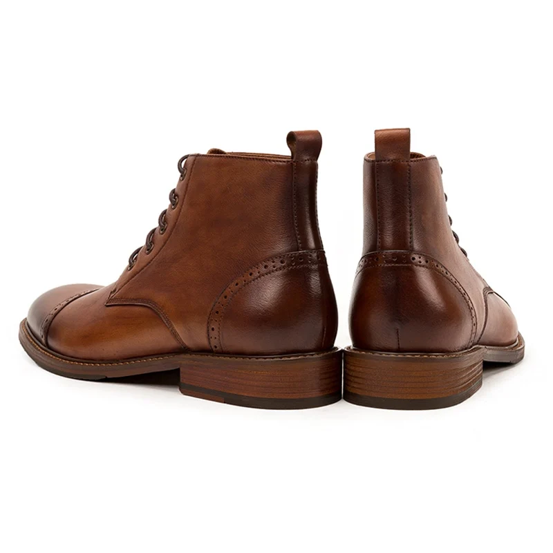 Новые модные мужские высокие ботильоны из натуральной кожи ковбойские