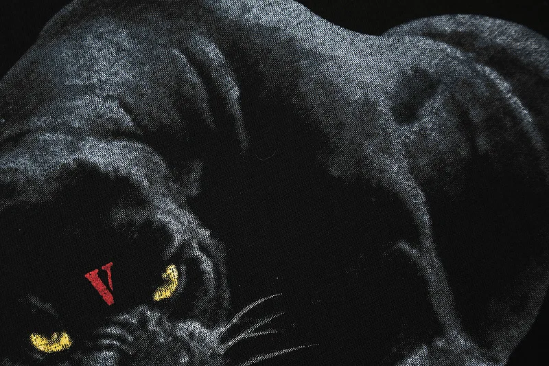 

VLONE men t shirt 100% cotton Tees Women's USA EU Size summer Short sleeve T shirt brand hip hop tshirt panther printed tops