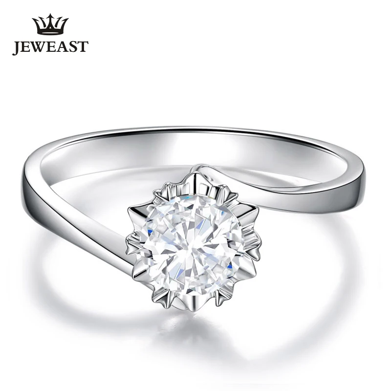 

Женское кольцо из натурального золота, классическое вечернее кольцо из цельного золота 18 К с натуральным бриллиантом, 2019