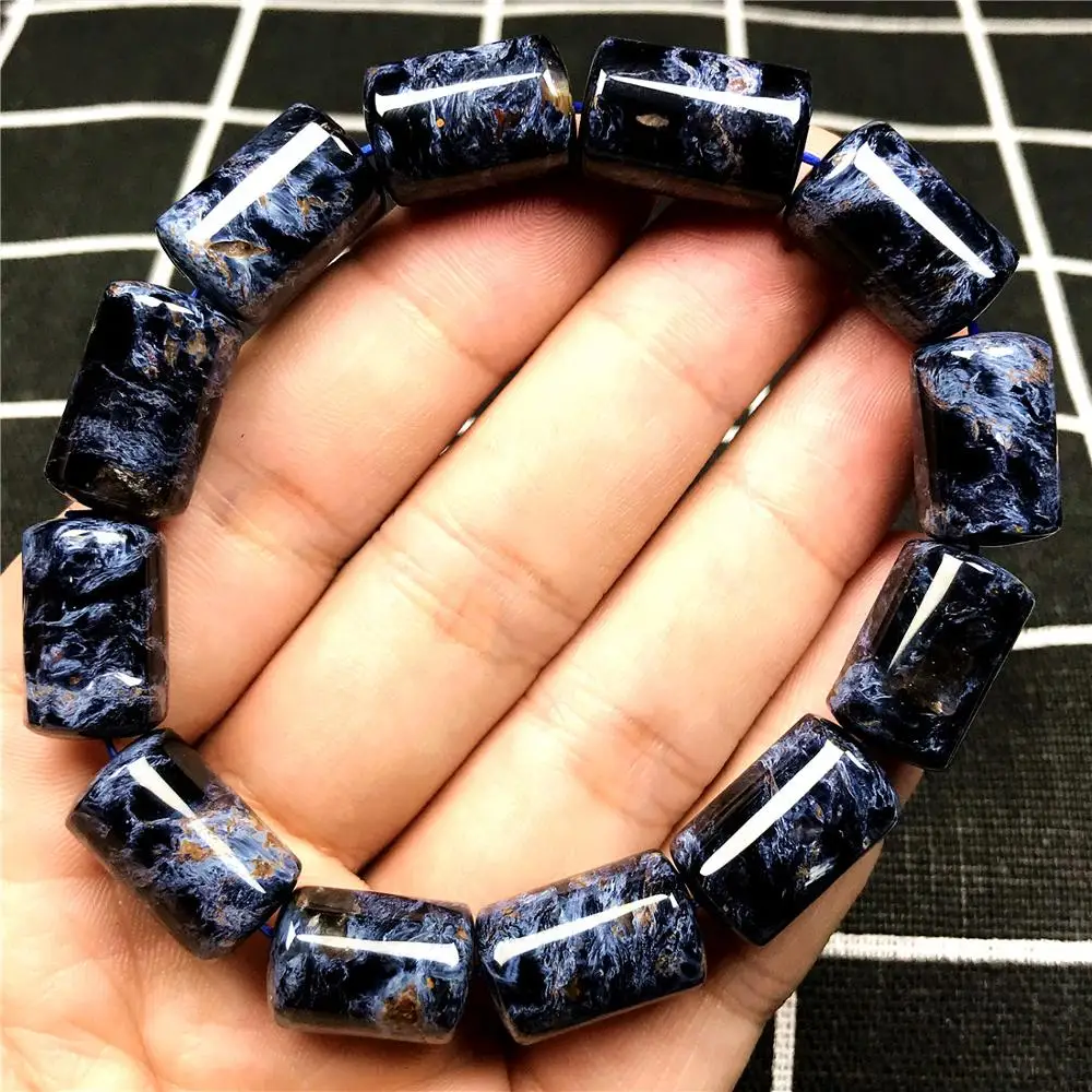 Браслет Pietersite для женщин и мужчин 100% натуральный синий браслет с кристаллами