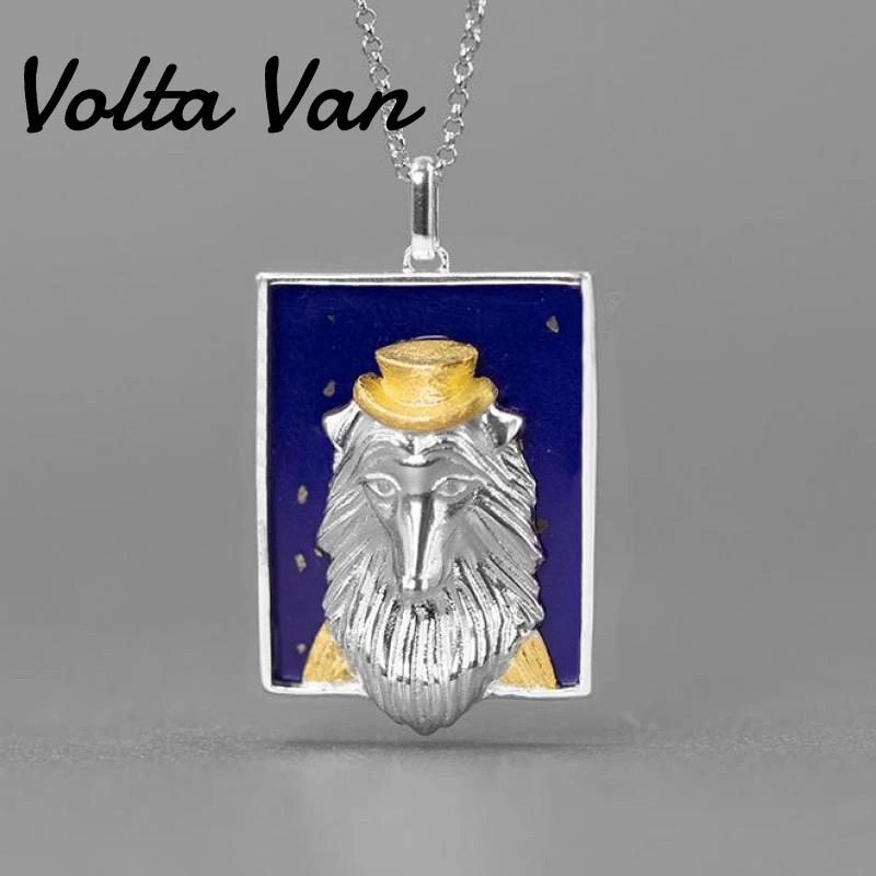 

Volta Van 2022 New Pendant Necklaces 925 Sterling Silver Elegant Lapis Fine Jewelry Gentry Collie Dogs Design Concise Necklaces
