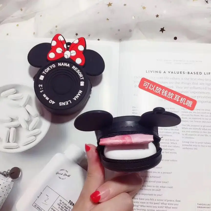 Мини-кошелек для монет с Микки и Минни мини-сумка хранения камерой мультяшным