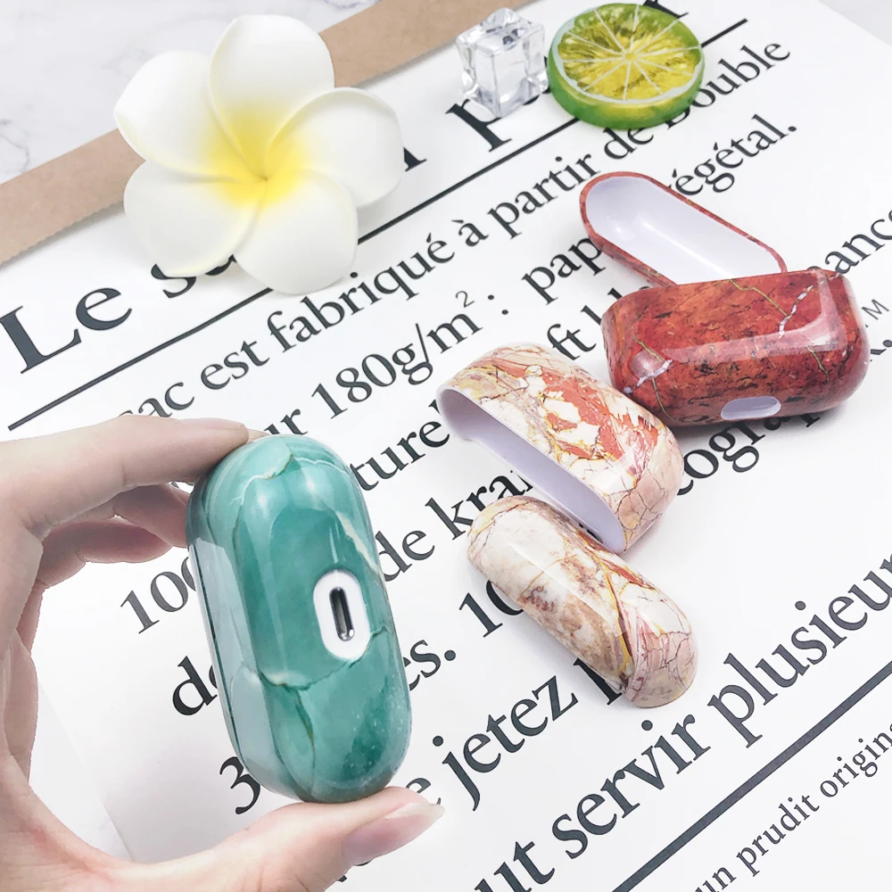 Беспроводная Bluetooth-гарнитура IOS зарядный бокс Роскошный Мраморный чехол для