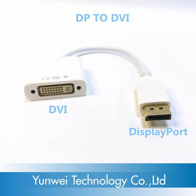 

DispalyPort To DVI Female DP To DVI Cable Adapter DP To DVI PC Computer Laptop HDTV Monitor Projector Adapter White Color