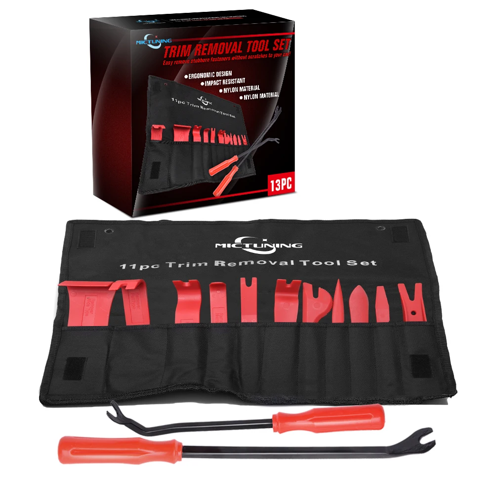 

MICTUNING 13 Pcs Auto Trim Removal Tool Set with Fastener Removers Strong Nylon Door Panel Tool Kit