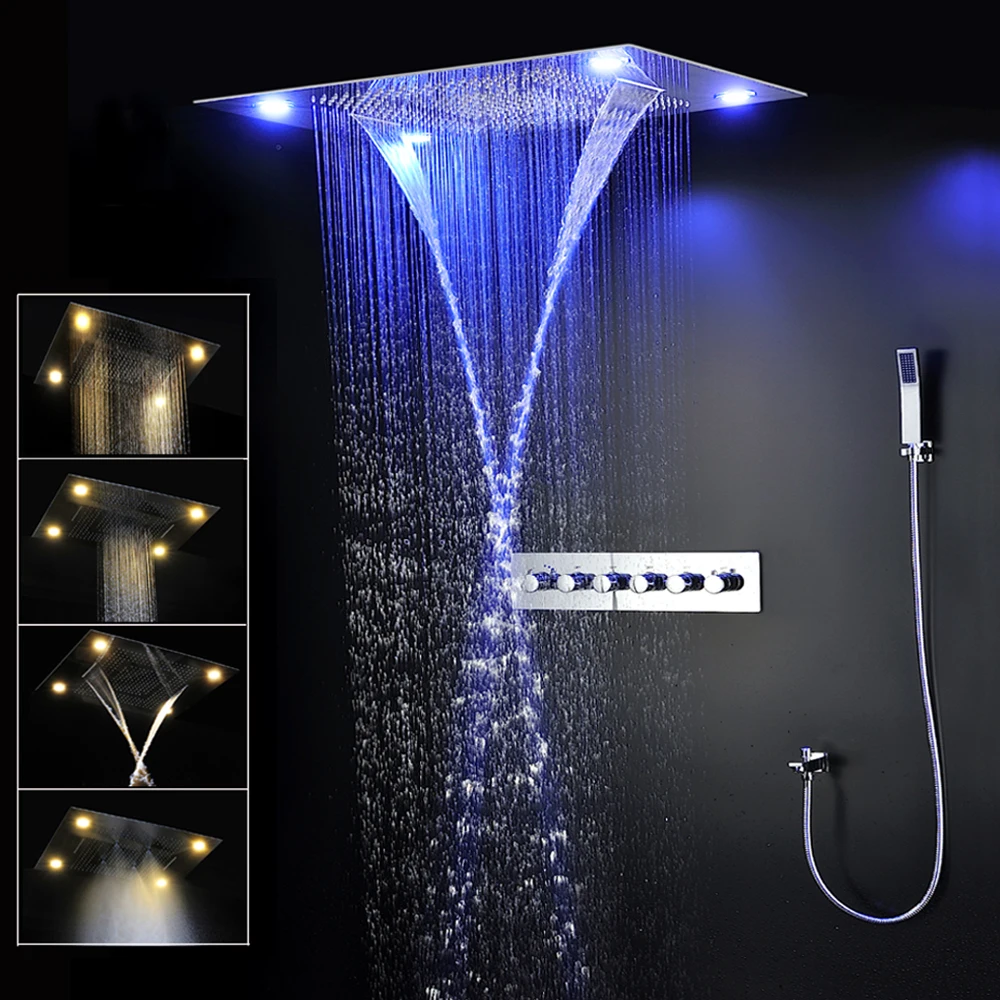 Современные Термостатические Смесители для душа большой набор Дождевого