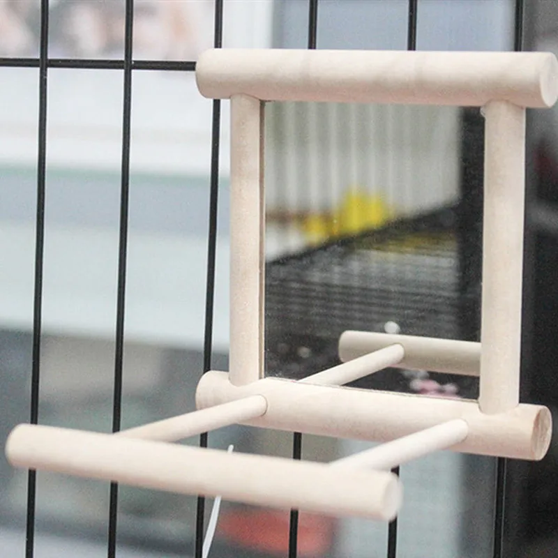 

Деревянная игрушка для животных, верблюжий попугай, Маленькие Птицы, подвесной зеркальный колокольчик, попугай, аксессуары для подъема