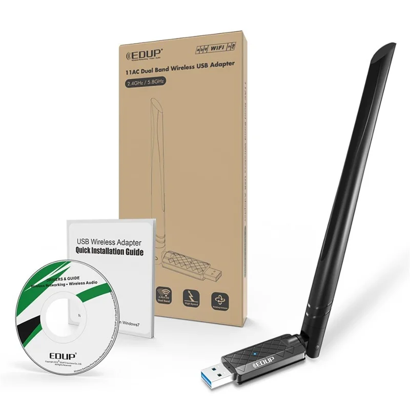 EDUP Wifi адаптер USB 3 0 AC 1300 Мбит/с двухдиапазонный 2 4G/5 8G беспроводная сетевая карта