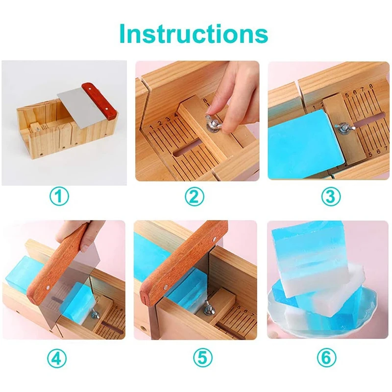 

9PCS Silicone Soap Molds Kit,Rectangular Wooden Silicone Soap Mold Cutter SlicerHandmade Soap DIY for Soap Cake Making