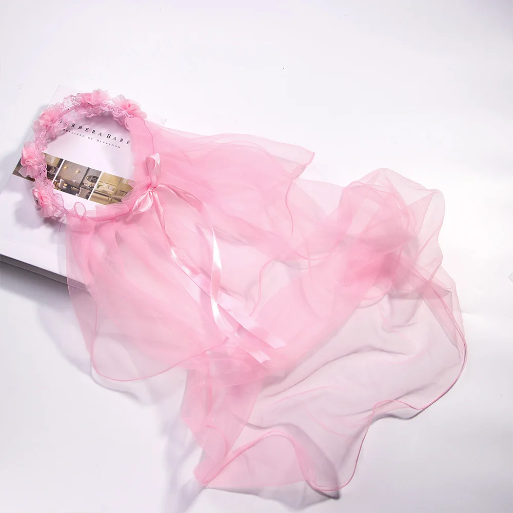 Модный свадебный обруч для волос вуаль гирлянда невесты двухслойный тюлевый