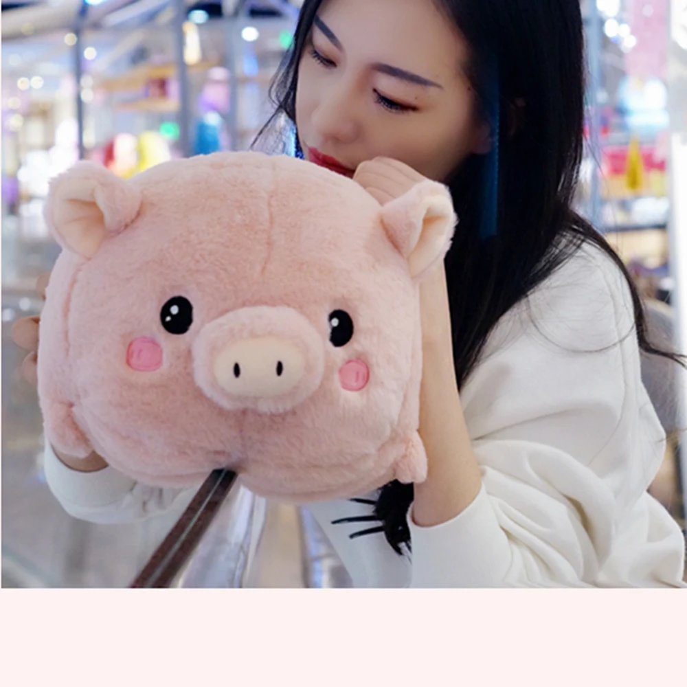 

Kawaii Pink Pig Soft Plush hand warmer pillow Cute Animal Cushion Chinese Zodiac Toy Doll Gift for girlfriend