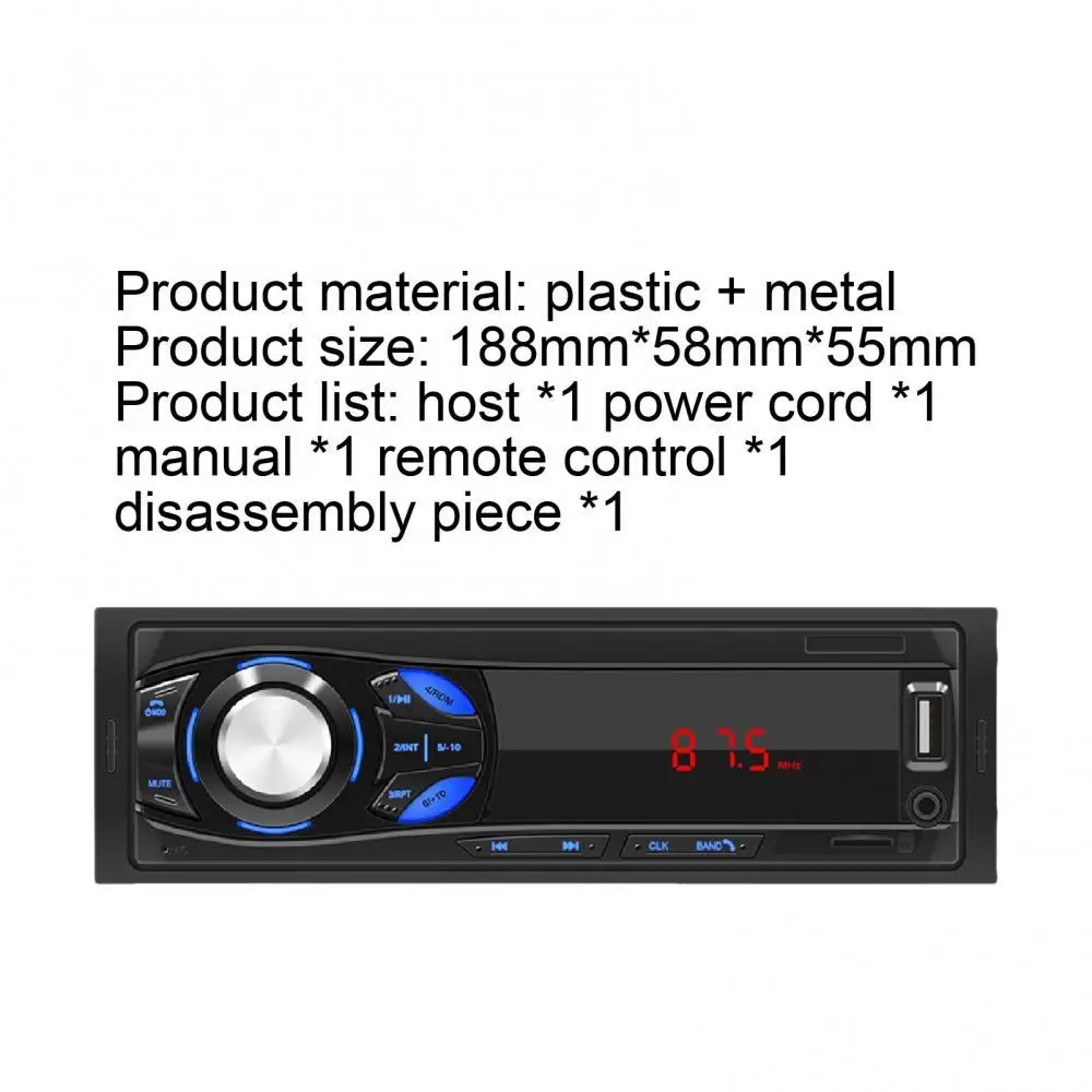 

1044 In-dash Multifunctional MP3 Multi-media Player Handsfree Bluetooth LED Screen MP3 TF U Disk FM Car Radio Player for 12V