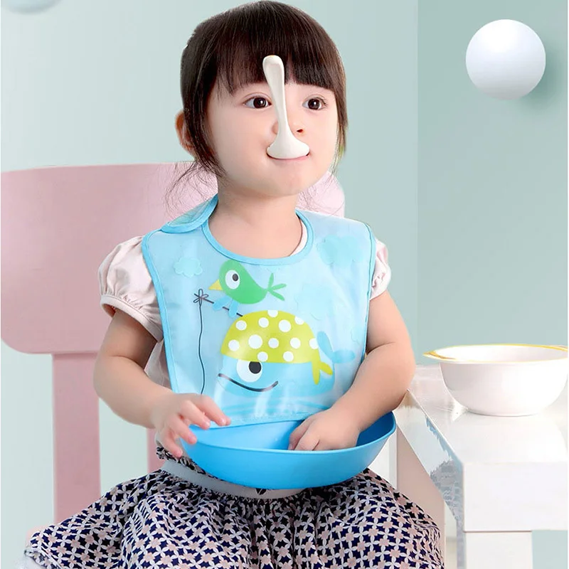 Baberos impermeables de silicona para alimentaci&oacute;n de beb&eacute;, toalla de Saliva para reci&eacute;n nacido, delantales de dibujos animados, delantal de alimentaci&oacute;n ajustable, pa&ntilde;os para eructar-1