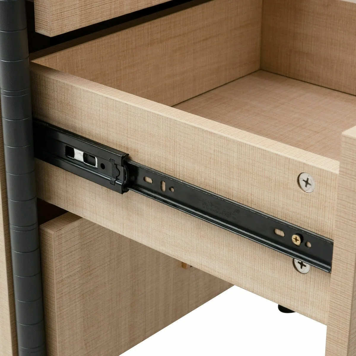 

Elegant Freestanding Steel Frame 3 Drawers Shelf Storage Tower Heavy Duty Steel Frame Thick Particleboard Storage Drawer Cabinet