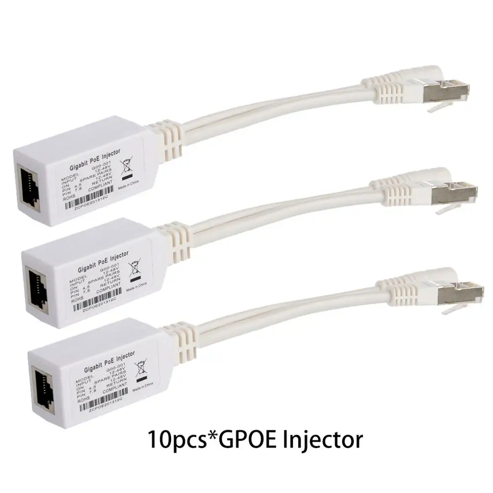 10pcs PoE injector RJ-45 connector Gigabit adapter powering any Router BOARD over Ethernet | Безопасность и защита
