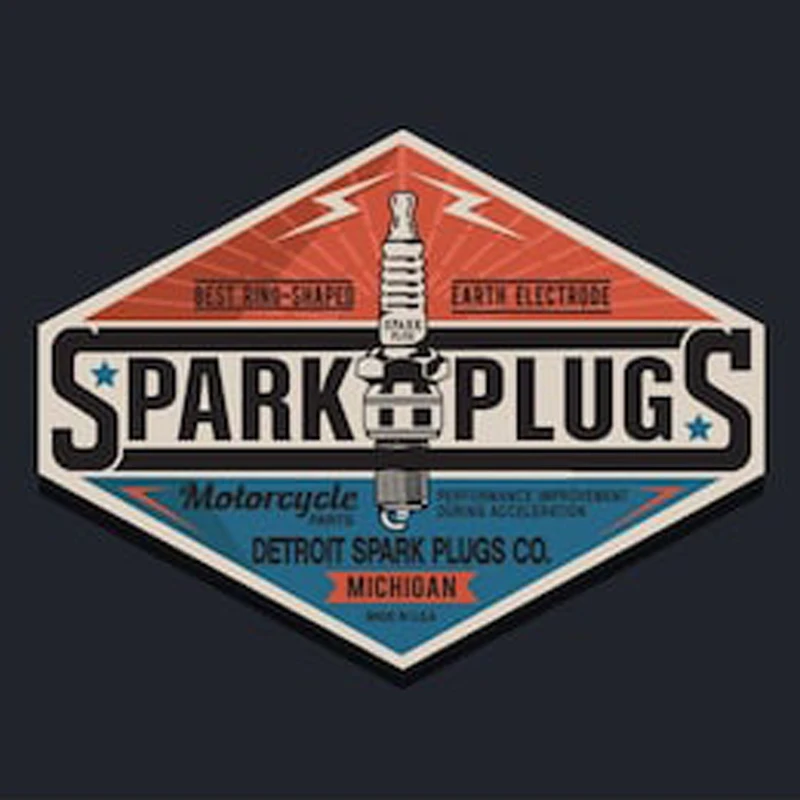 

spark plug Motorcycle michioan Hot Rod Motor Car Sticker Decal