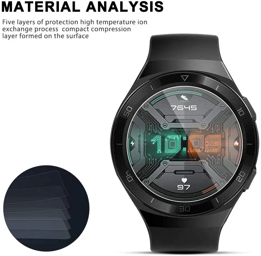 HD Прозрачная пленка из закаленного стекла спортивные Смарт-часы Защита экрана