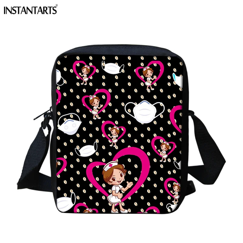 

Модная дизайнерская сумка через плечо INSTANTARTS, Мультяшные сумки-мессенджеры с милым сердцем для медсестер и мальчиков и девочек, дорожные су...
