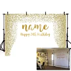 Фон Mehofond для фотосъемки с блестками золотистыми точечными песками, вечеринка в честь Дня Рождения, на заказ, Белый декор, название, фон для фотосъемки