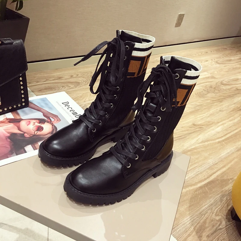 Wellwalk/Брендовые ботильоны Martens женские высокие ботиночки на шнуровке обувь