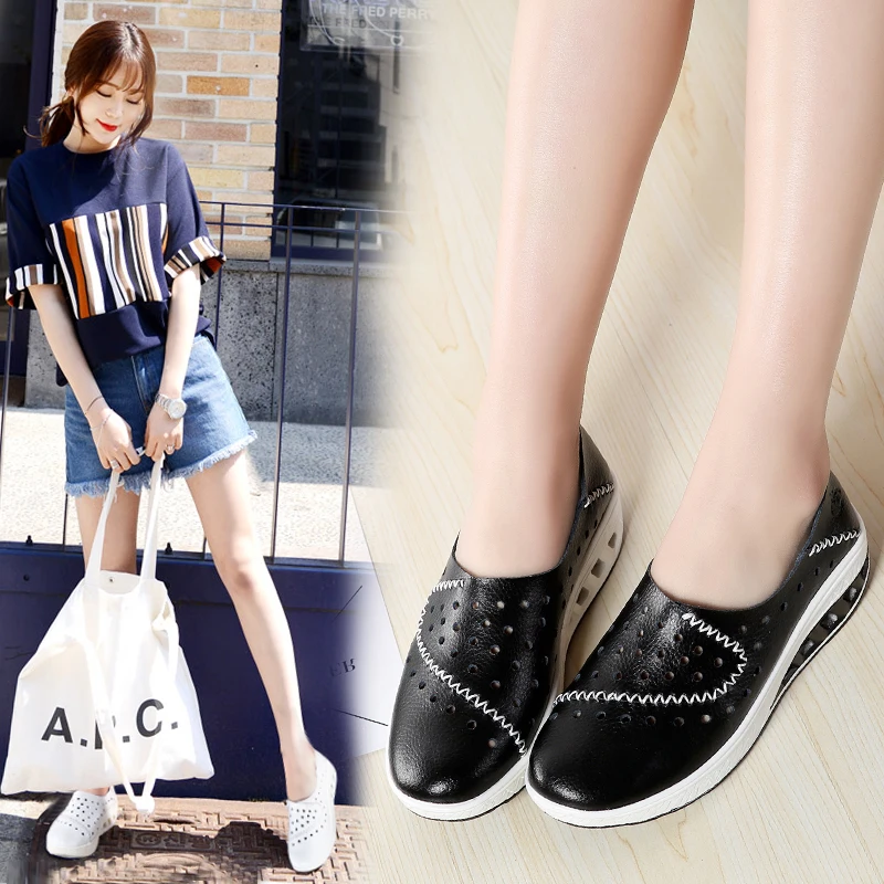 Height Increasing Women Platform Shoes Hollow Sport Shoes Breathable Anti-slip Wedge Sneakers Jumping Walking Shoes