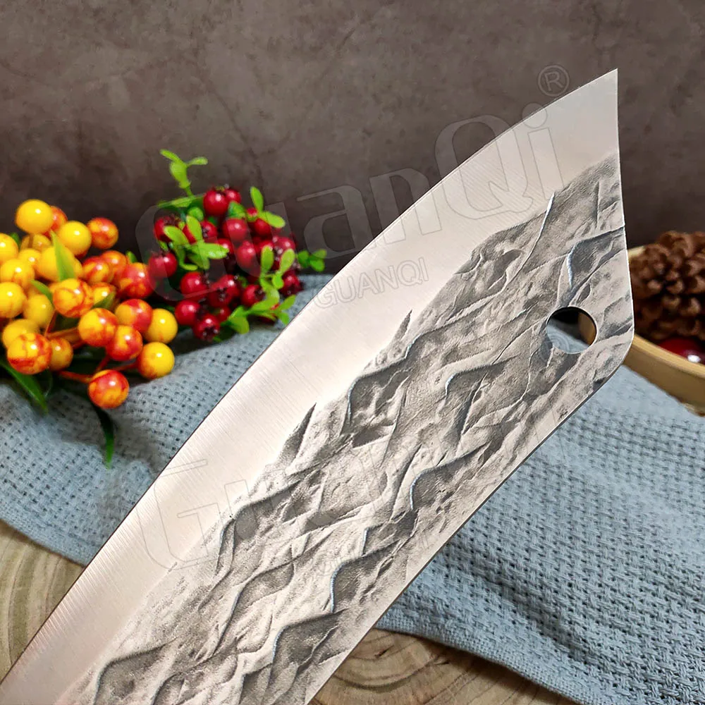 8 In Handmade Forged Kitchen Meat Cleaver Stainless Steel Chef Knife Hammer Butcher Chopping High Carbon | Дом и сад