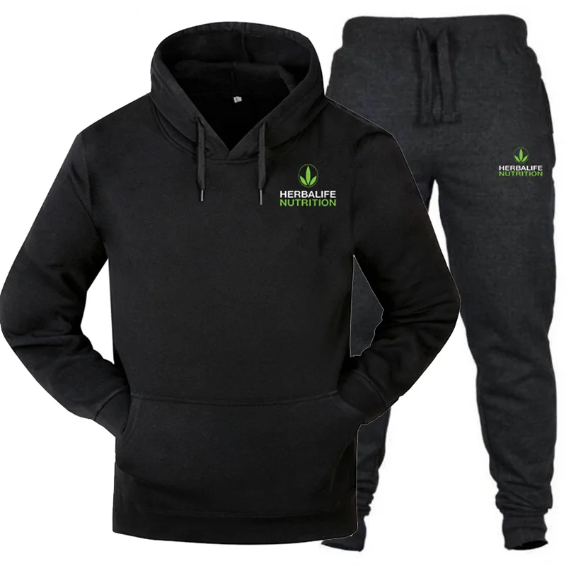 New trend Fashion sport warm suit jogging for Men Sportswear Print Hoodies Pullover tracksuit Sweatshirts Clothing set - Цвет: 9