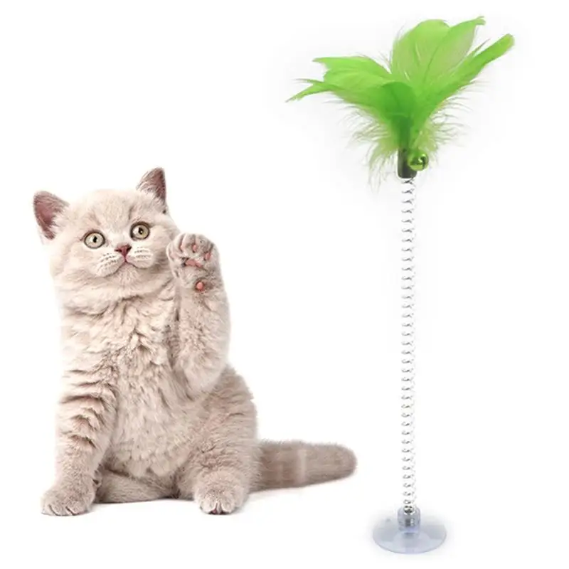 

Legendog 1pc Solid Color Cat Toy Funny Creative Interactive Fake Feather Bell Decor Cat Kitten Toy Pet Supplies Cat Favors