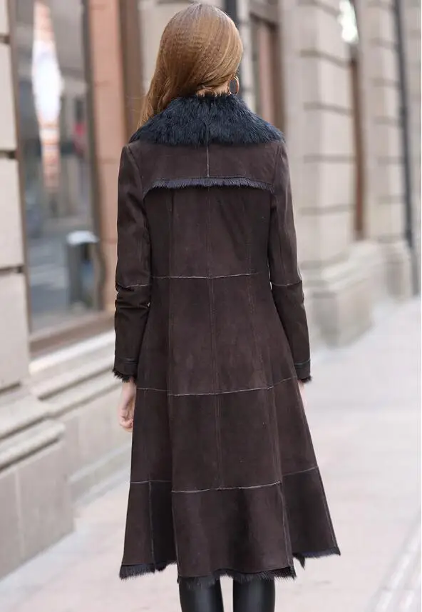 Высококачественное двухстороннее меховое пальто женская зимняя теплая