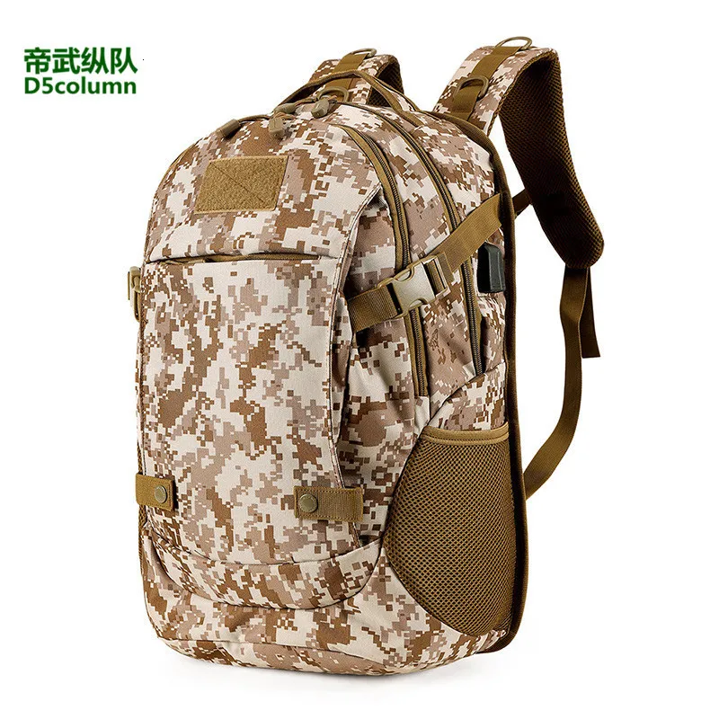 desert digital 40L Камуфляжный военный тактический рюкзак для мужчин и женщин, походная сумка для походов, походная сумка, нейлоновый износостойкий рюкзак большой емкости - Цвет: desert digital